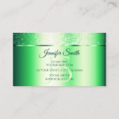 Shimmery Emerald Green Glitter Vonk en Monogram Visitekaartje (Achterkant)