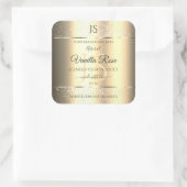 Shimmery Gold Soft Glitter-Initialen Productlabels Vierkante Sticker (Tas)