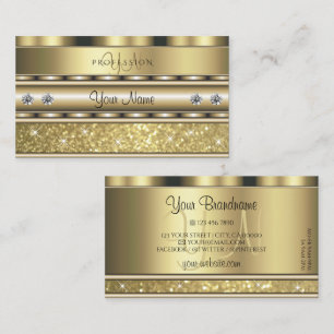 Shimmery Gold Sparking Glitter Monogram Luxury Visitekaartje