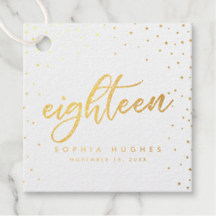 Shimmery gouden folie achttien 18e sterrenschitter bedankjes labels