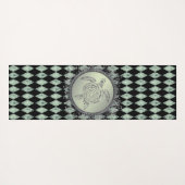 Shimmery Green en Silver Zee Turtle Yogamat (Achterkant (horizontaal))
