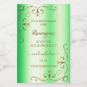 Shimmery Green Gold  Ornamenten Productlabel Voedselcontainer Etiket