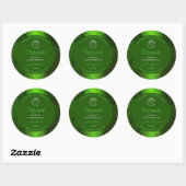 Shimmery Green Marble Floral Modern Product Labels (Vel)