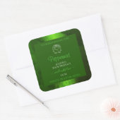 Shimmery Green Marble Floral Modern Product Labels (Envelop)