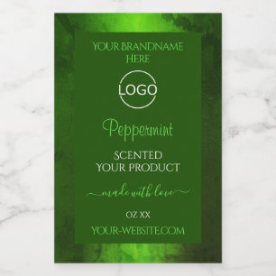 Shimmery Green Marble Modern Product Labels Logo Voedselcontainer Etiket