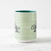 Shimmery Green Monogram Mok (Midden)
