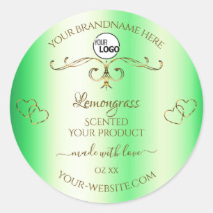 Shimmery Green Ornate Étiquette de produit avec lo