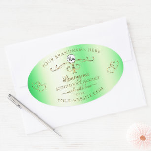 Shimmery Green Ornate Étiquette de produit avec lo