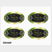Shimmery Green Produit Étiquettes Logo Bijoux Noir (Feuille)