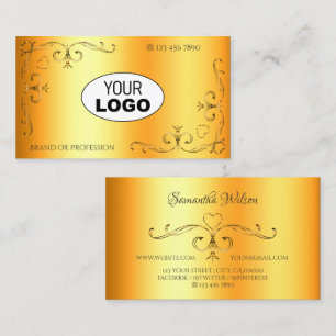 Shimmery hoeken met Logo lichtgevend Sinaasappel Visitekaartje
