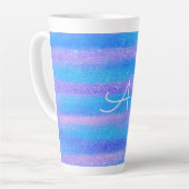 Shimmery Iridescent Stripes Turquoise Pink Latte Mok (Linkerhoek)