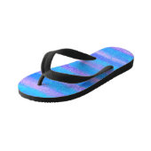 Shimmery iriserende strepen Turquoise roze Kinder Teenslippers (Schuin)