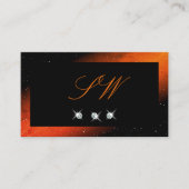 Shimmery Oranje Black Sparking Diamonds Monogram Visitekaartje (Voorkant)