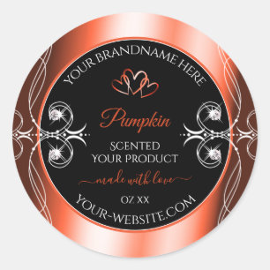 Shimmery Oranje Red Black Product Labels Ornamente