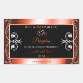 Shimmery Oranje Red Black Product Labels Ornamente (Voorkant)