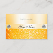 Shimmery Oranje Sparkle Glitter Luxurous Diamonds Visitekaartje (Voorkant)
