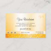 Shimmery Oranje Sparkle Glitter Monogram Diamonds Visitekaartje (Achterkant)