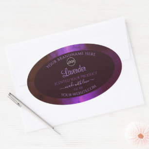 Shimmery Paarse Marble Elegant Product Labels Logo