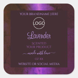 Shimmery Paarse Marble Elegant Product Labels Logo