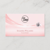 Shimmery Pastel Roze met Logo en Sparkle Diamond Visitekaartje (Voorkant)