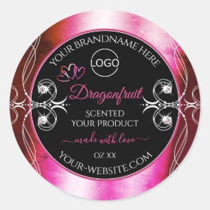 Shimmery Pink Black Product Labels Diamonds Logo
