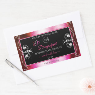 Shimmery Pink Black Product Labels Diamonds Logo