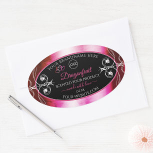 Shimmery Pink Black Product Labels Diamonds Logo