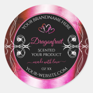 Shimmery Pink Black Produit Étiquettes Diamonds Co