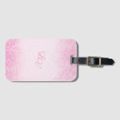 Shimmery Pink Glitter Dust Bagagelabel (Voorkant (horizontaal))
