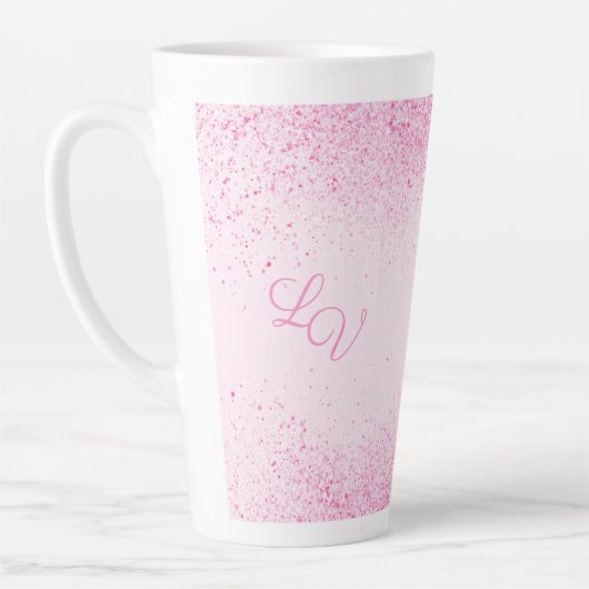 Shimmery Pink Glitter Dust Latte Mok (Links)