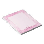 Shimmery Pink Glitter Dust Notitieblok (Schuin)