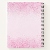 Shimmery Pink Glitter Dust Notitieboek (Achterkant)