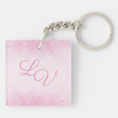 Shimmery Pink Glitter Dust Sleutelhanger (Achterkant)