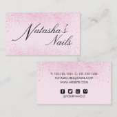 Shimmery Pink Glitter Dust Visitekaartje (Voorkant / Achterkant)