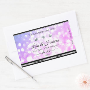 Shimmery Pink Paarse Glitter Product Labels Juwele