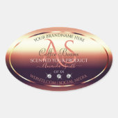 Shimmery Red Brown Product Labels joodse Initialen (Voorkant)