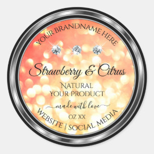 Shimmery Red Gold Glitter Product Labels diamanten