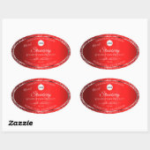 Shimmery Red Logo Initialen Glitter Product Labels (Vel)
