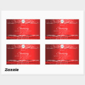 Shimmery Red Logo Initials Glitter Product Labels (Vel)