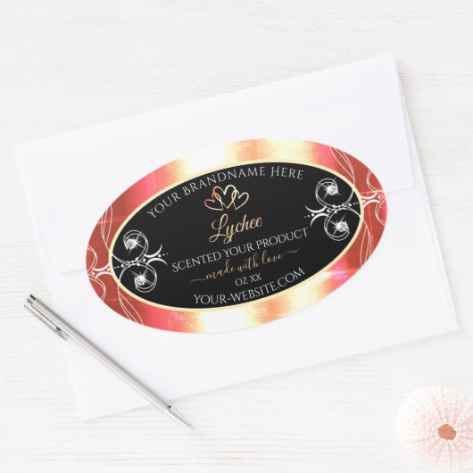 Shimmery Roos Gold Product Labels Diamonds Black (Envelop)