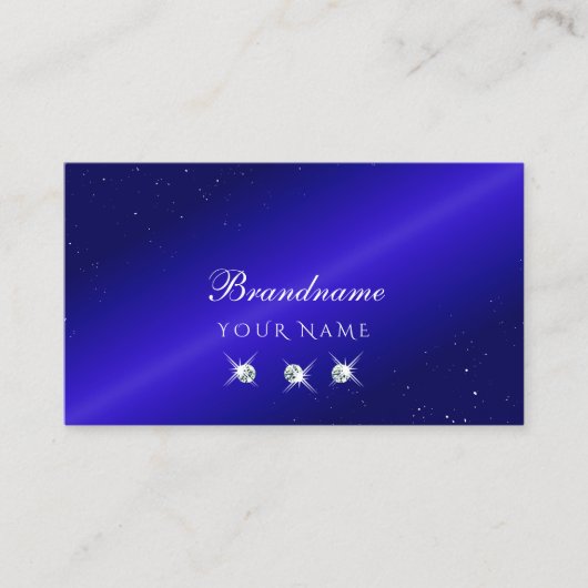 Shimmery Royal Blue Sparige Diamonds Stylish Visitekaartje (Voorkant)
