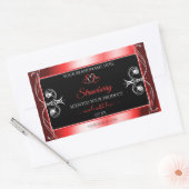Shimmery Ruby Red Lijst Black Product Label Jewels (Envelop)