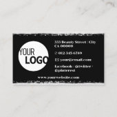 Shimmery Silver Glitter Chrome met Logo-Afbeelding Visitekaartje (Achterkant)