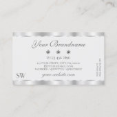 Shimmery Silver Sparkle Jewels Initialen Luxurious Visitekaartje (Achterkant)