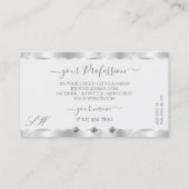 Shimmery Silver Sparkle Jewels Monogram Luxurious Visitekaartje (Achterkant)