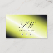 Shimmery Yellow Silver Sparking Diamonds Initialen Visitekaartje (Voorkant)