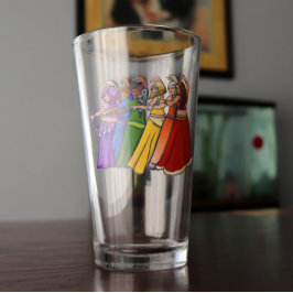 Shimmy tot je Rainbow Belly Dancer Art Belly laat  Glas