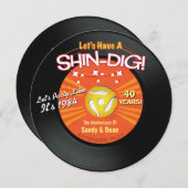 Shin Dig Retro Party Uitnodigingen (Voorkant / Achterkant)