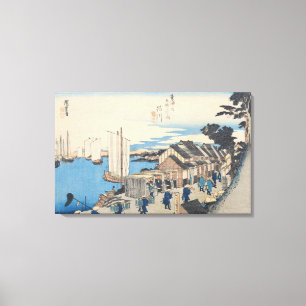 Shinagawa: vertrek van een Daimyo Canvas Afdruk