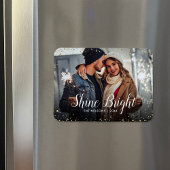 Shine Bright | Glitz faux glitter foto overlay Magneet